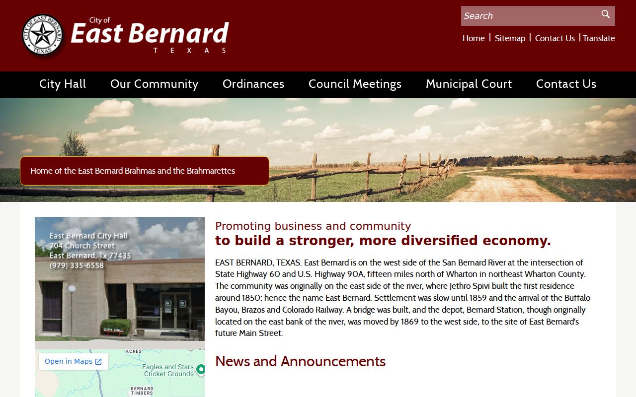 East Bernard, Wharton County criminal records city government source