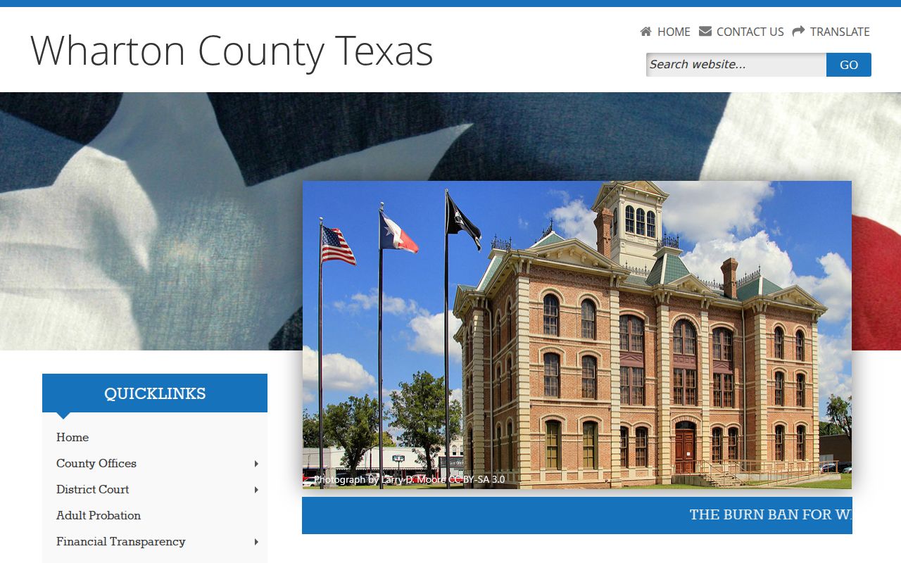 Wharton County criminal history government directory
