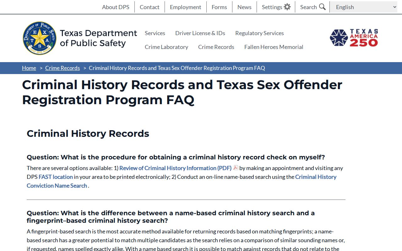 Wharton County sex offender registry public and protected field FAQ
